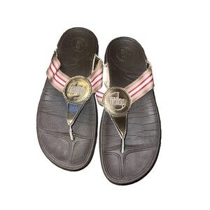 FIT FLOP Bronze Gold Brown Thong Sandals Flip Flops Shoes Sz 9 M